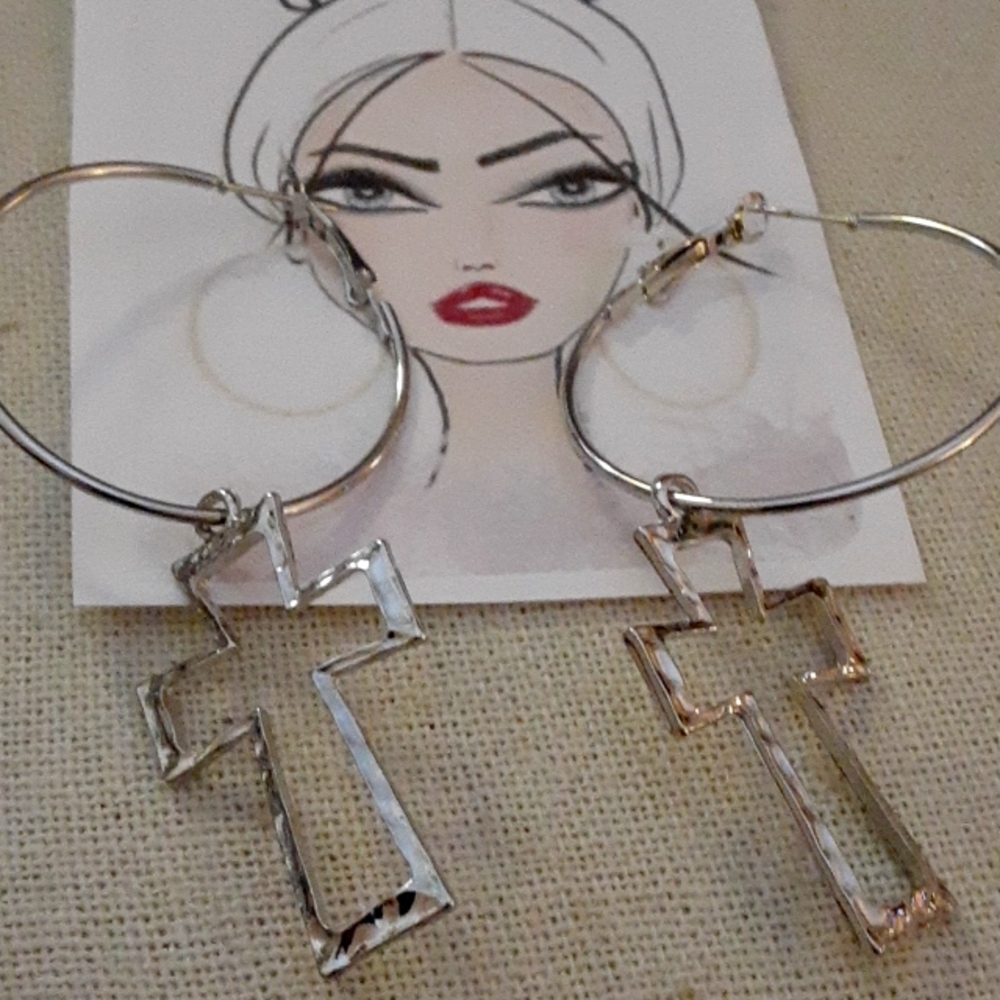 Earring hoops. Cross